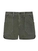 Cotton Twill Patch-Pocket Shorts