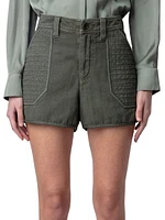 Cotton Twill Patch-Pocket Shorts