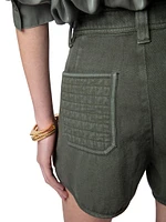 Cotton Twill Patch-Pocket Shorts