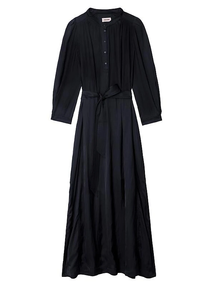 Ritchil Tie-Waist Maxi Shirtdress