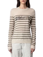 Source Striped Slogan Cashmere Sweater