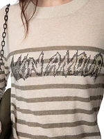 Source Striped Slogan Cashmere Sweater