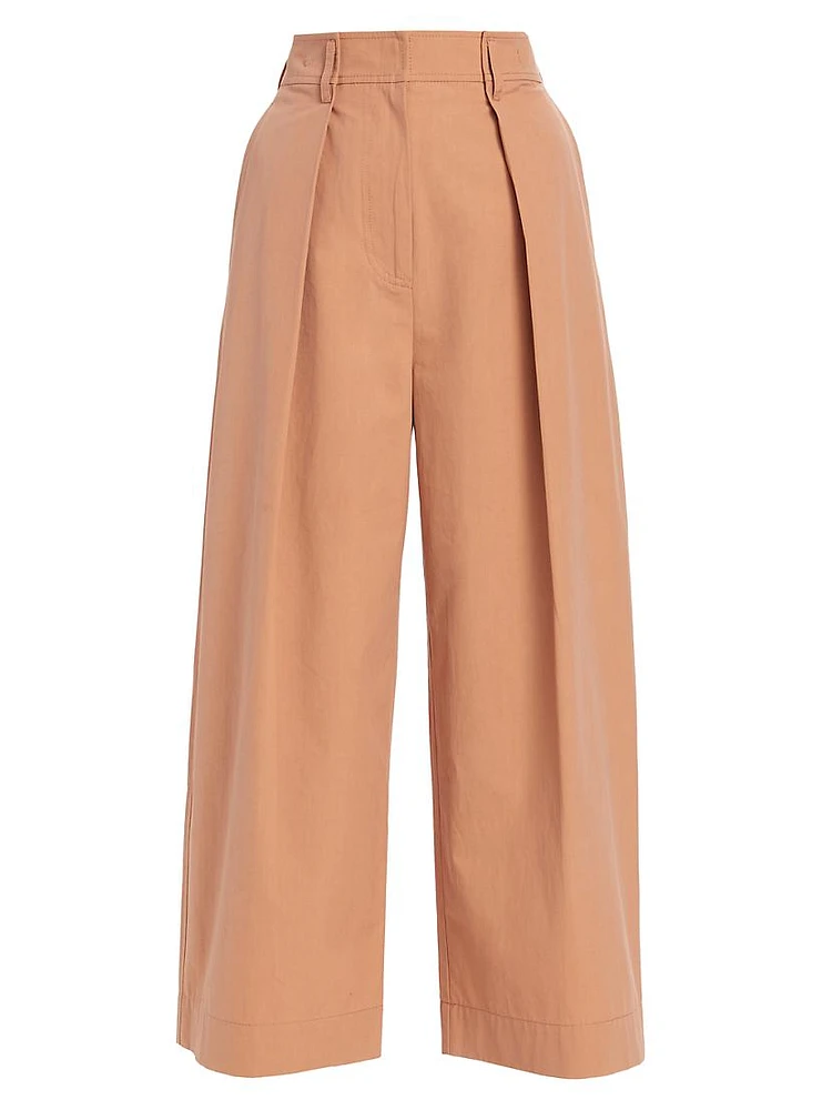 Emery Cotton High-Rise Wide-Leg Pants