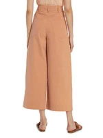 Emery Cotton High-Rise Wide-Leg Pants