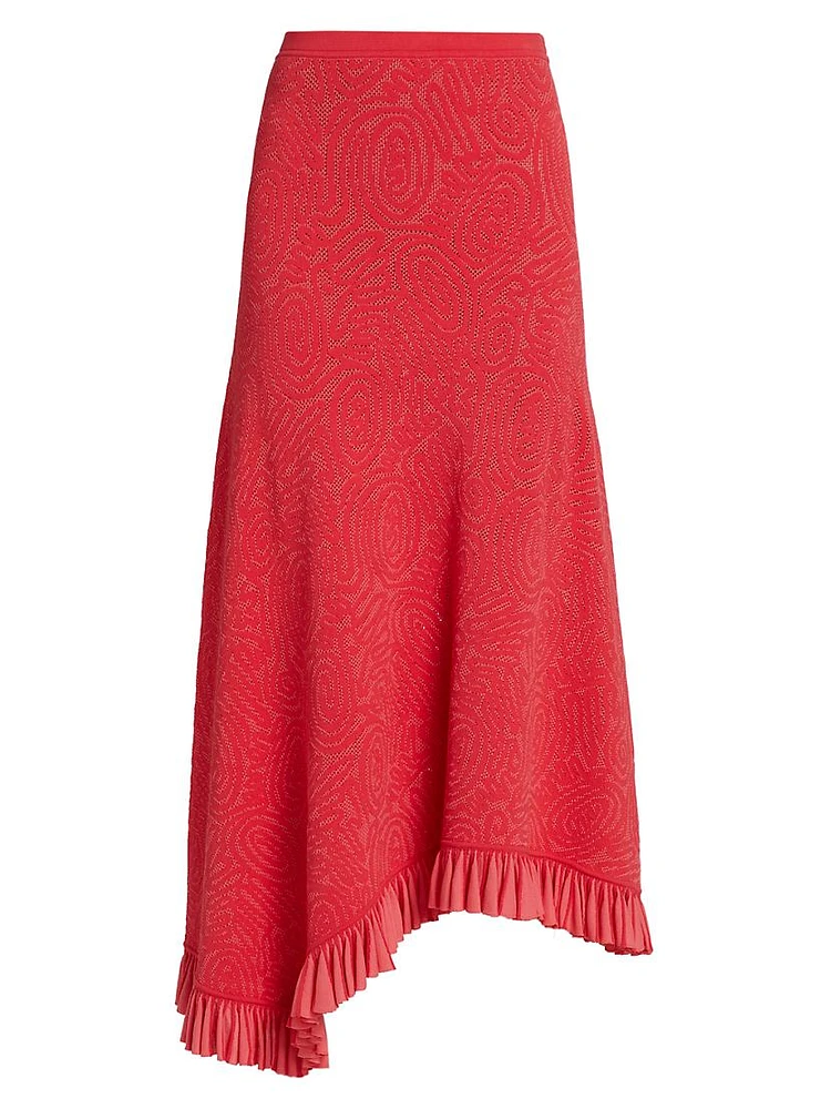 Josephine Jacquard Asymmetric Maxi Skirt