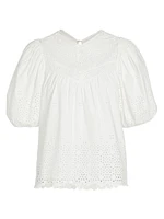 Aviana Cotton Eyelet Flowy Top