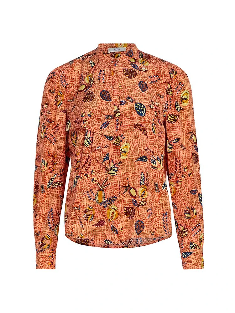 Ashlyn Printed Silk Blouse