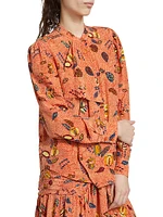 Ashlyn Printed Silk Blouse