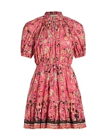 Sanna Floral Puff-Sleeve Minidress