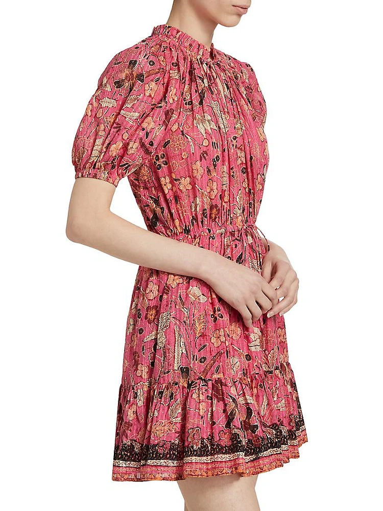 Sanna Floral Puff-Sleeve Minidress