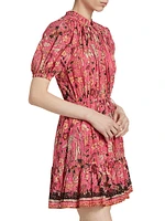 Sanna Floral Puff-Sleeve Minidress