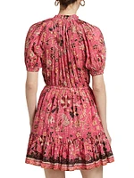 Sanna Floral Puff-Sleeve Minidress