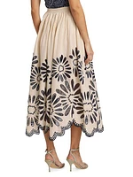 Annisa Embroidered A-Line Midi-Skirt