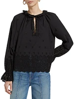 Alora Eyelet Cotton Blouse