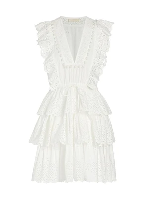 Lilith Broderie Anglaise Tiered Minidress