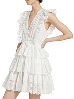 Lilith Broderie Anglaise Tiered Minidress