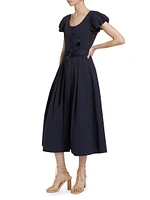 Rhea Cotton Tie-Waist A-Line Dress