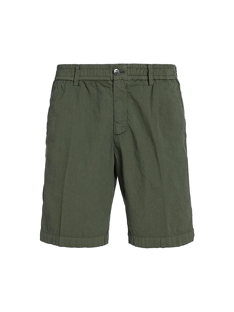 Seersucker Elasticized Waistband Shorts