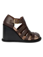 Campo 90MM Leather Wedge Sandals