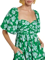 Martine Floral Puff-Sleeve Minidress