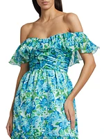 Pia Floral Pleated Maxi-Dress