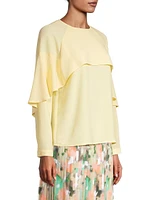 Crepe De Chine Cape Overlay Blouse