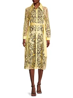 Belted Appliqué Shirtdress