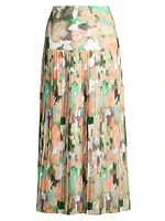 Floral Drop-Waist Midi-Skirt