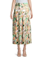 Floral Drop-Waist Midi-Skirt