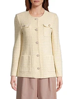 Tweed Faux Pearl-Embellished Jacket