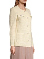 Tweed Faux Pearl-Embellished Jacket