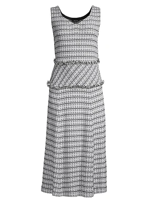 Tweed Drop-Waist Midi-Dress