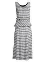 Tweed Drop-Waist Midi-Dress