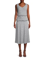 Tweed Drop-Waist Midi-Dress