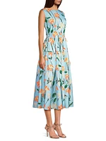 Floral Drop-Waist Midi Dress