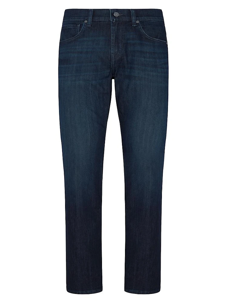 Cotton-Blend Straight-Leg Jeans