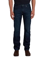 Cotton-Blend Straight-Leg Jeans