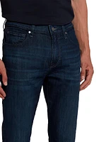 Cotton-Blend Straight-Leg Jeans