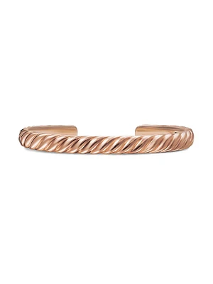 Sculpted Cable Cuff Bracelet 18K Rose Gold, 7MM