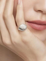 Sculpted Cable Pinky Ring Sterling Silver, 13MM