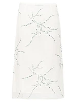 Embroidered Organza Midi-Skirt