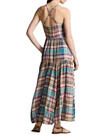 Plaid Linen Midi-Dress