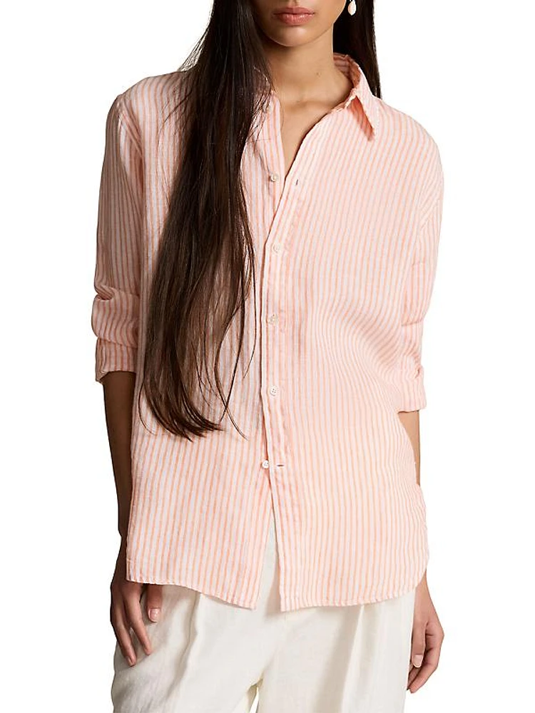 Striped Linen Oversized Shirt