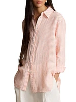 Striped Linen Oversized Shirt