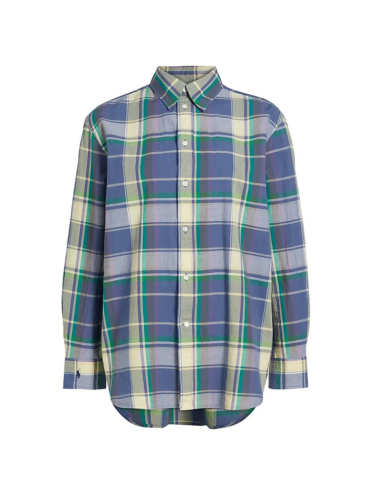 Cotton Plaid Oversized Shirt