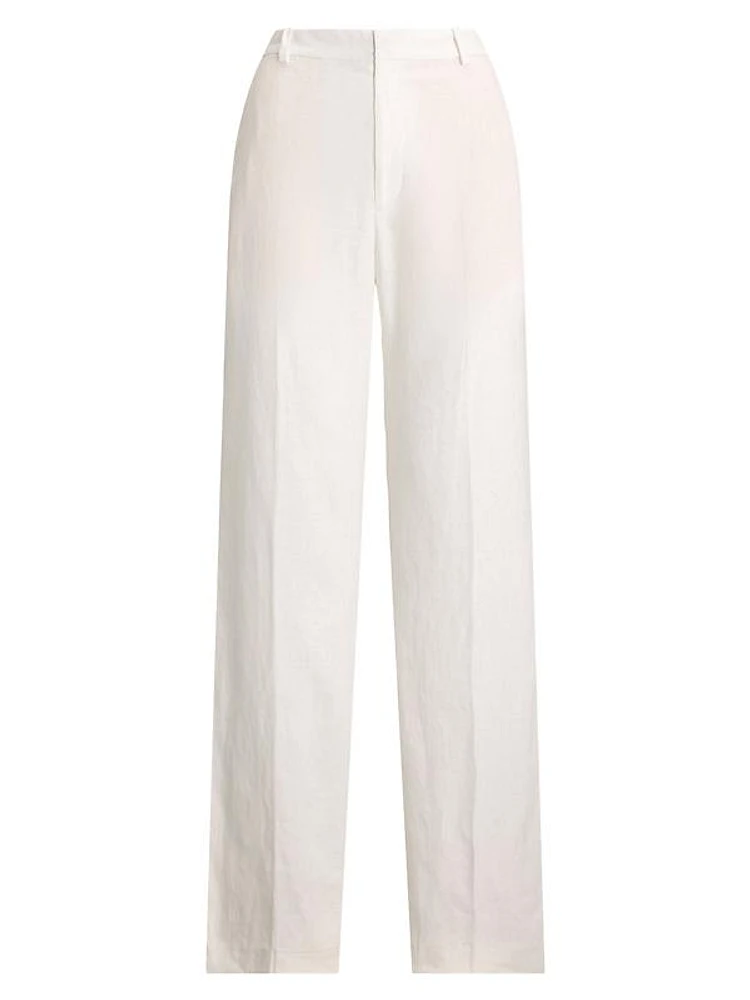 Linen Wide-Leg Pants