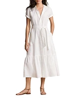 Linen Belted Shirtdress