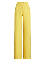 Linen Wide-Leg Flare Pants