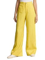 Linen Wide-Leg Flare Pants