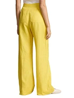 Linen Wide-Leg Flare Pants